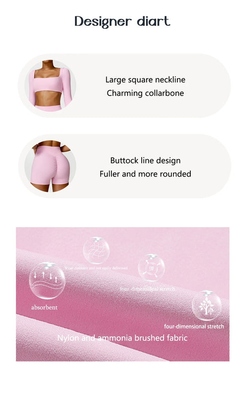 2PCS Yoga Suit Sports Set Women Quick-Drying Gym Set Women Tracksuit Running Workout Long Sleeve Sports Shirt Yoga Clothing SS69