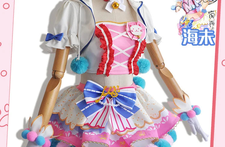 In Stock Anime LoveLive Cat Twin Tail Arcade Game 9 Characters Cosplay Costume Tojo Nozomi Nico Honoka Umi Rin Maki Eli Full Set - SS69