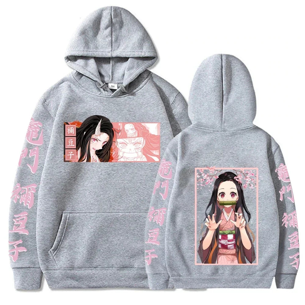 Japan Anime Demon Slayer Kamado Nezuko Printing Women Hoodies Plus Size Sweatshirt Harajuku Girl Autumn Warm Pullover Streetwear