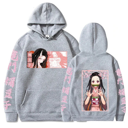Japan Anime Demon Slayer Kamado Nezuko Printing Women Hoodies Plus Size Sweatshirt Harajuku Girl Autumn Warm Pullover Streetwear