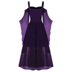 New Medieval Witch Dress for Women Halloween Carnival Women Plus Size Cold Shoulder Butterfly Sleeve Halloween Gothic Dress