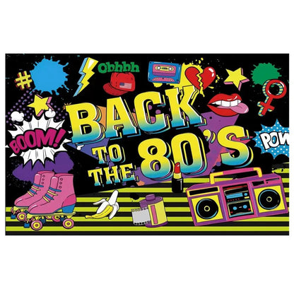 Back To 80'S Backdrop Graffiti Hip Pop Party Disco Music Photo Background Banner Graffiti Back To The 80’S Party Decorations SS69 11.69 C