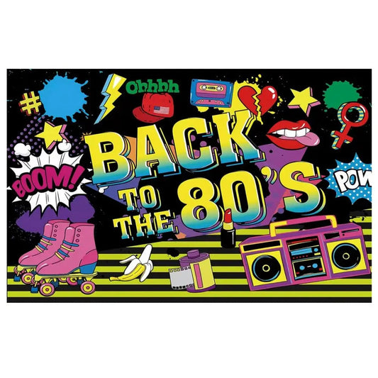 Back To 80'S Backdrop Graffiti Hip Pop Party Disco Music Photo Background Banner Graffiti Back To The 80’S Party Decorations SS69 11.69 C