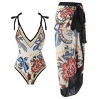 2023 New Arrival Push Up Women Bikini Set Floral Printed Ruffle Bikinis Strappy Bandage Swimwear Brazilian Biquini Bathing Suit SS69