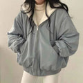 Smvp Winter Thicken Warm Parkas Women Fashion Double Sided Hooded Fleece Coat Ladies Korean Loose Long Sleeve Zip Up Jackets