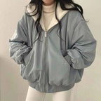 Smvp Winter Thicken Warm Parkas Women Fashion Double Sided Hooded Fleece Coat Ladies Korean Loose Long Sleeve Zip Up Jackets
