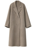 CHIC VEN Women Woolen Coat Double-breasted Basic Loose Casual Retro New Long Double-sided Female Overcoat Autumn Winter 2026