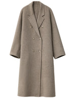 CHIC VEN Women Woolen Coat Double-breasted Basic Loose Casual Retro New Long Double-sided Female Overcoat Autumn Winter 2026