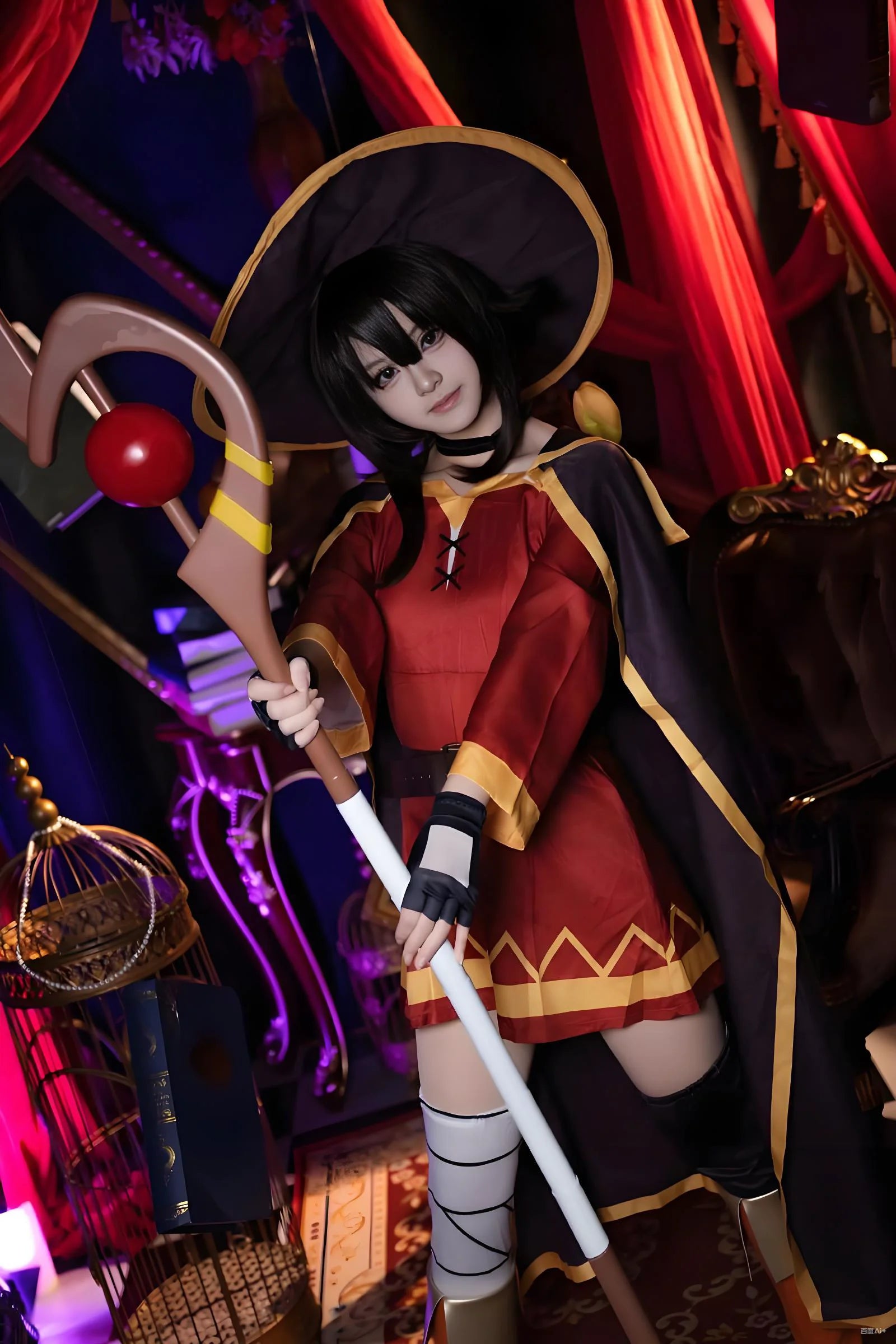 Megumin Anime Cosplay Costume Dress with Wig for Women