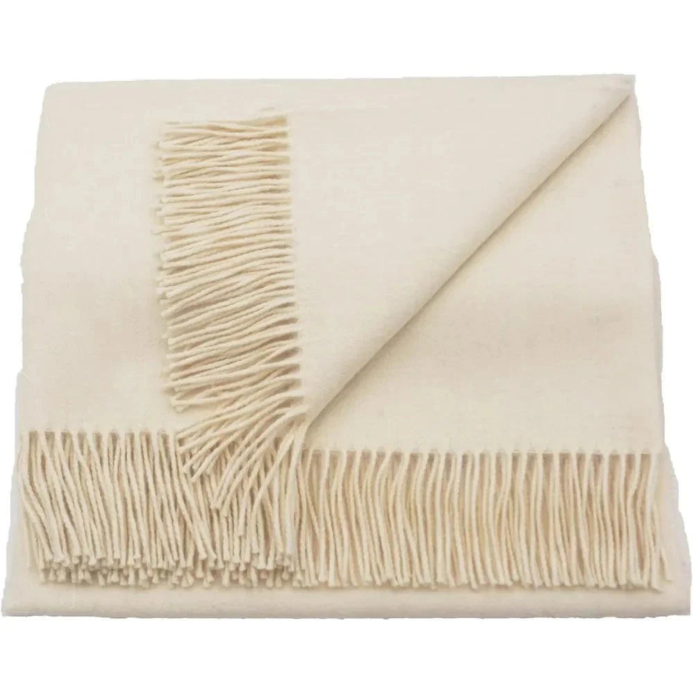 Luxury Alpaca Wool Solid Color Throw Blanket Handcrafted for Cozy Comfort and Warmth SS69