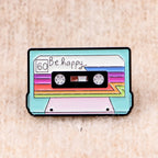 Vintage Cassette Tape Enamel Brooch Pin Retro 80s 90s