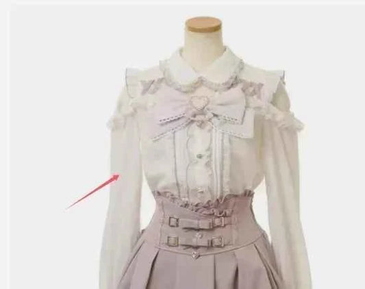 Japanese Mine Off-Shoulder Pearl Collar Cute Sweet Big Bow Shirt Skirt Outfit Women Summer New Lolita Short-Sleeved Shirt Skirts