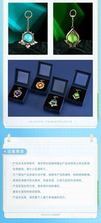 [Genuine]  Anime Game Genshin Impact 2023 Carnival Theme Cosplay Vision Elemental Pendant Rock Wind Garss Metal Backpack Charms