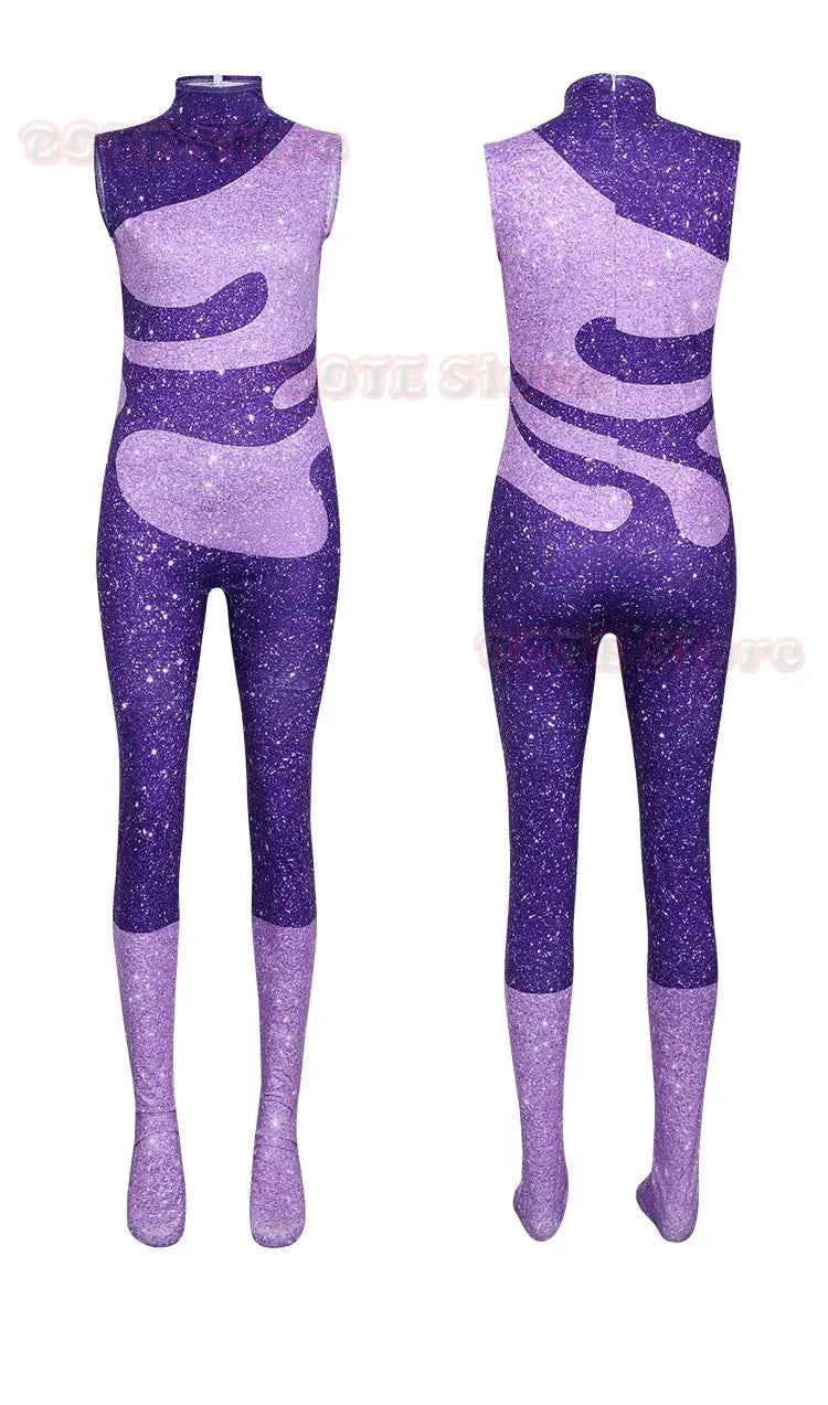 Cartoon Zoo 2 Gazelle Cosplay Purple Plush Coat Jumpsuit Costume Set Adult Kids Girls Halloween Clothes Carnival Party Outfits