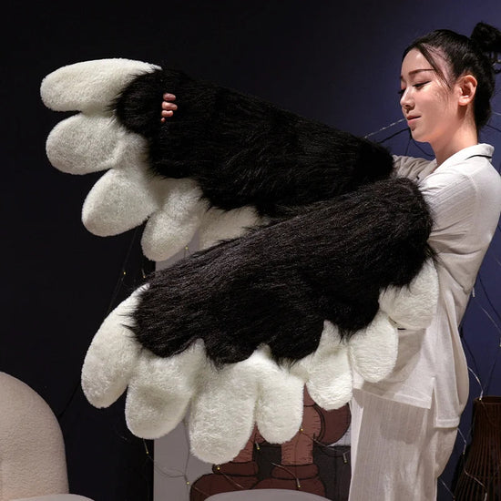 Fursuit Paw Gloves Boots Giant Wearable Wing Accessories Plush Toys Furry Cosplay Cat Bear Shoes Cute Fluffy Animal Manga Party SS69