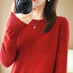 Autumn And Winter Cashmere Sweater Women's Crew Neck Pullover Casual Knitted Top Women's Short Undercoat Fashion 18 Colors SS69