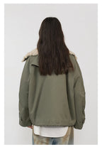 CHIC VEN Women's Cotton Motorcycle Jacket - Loose Casual Autumn Winter