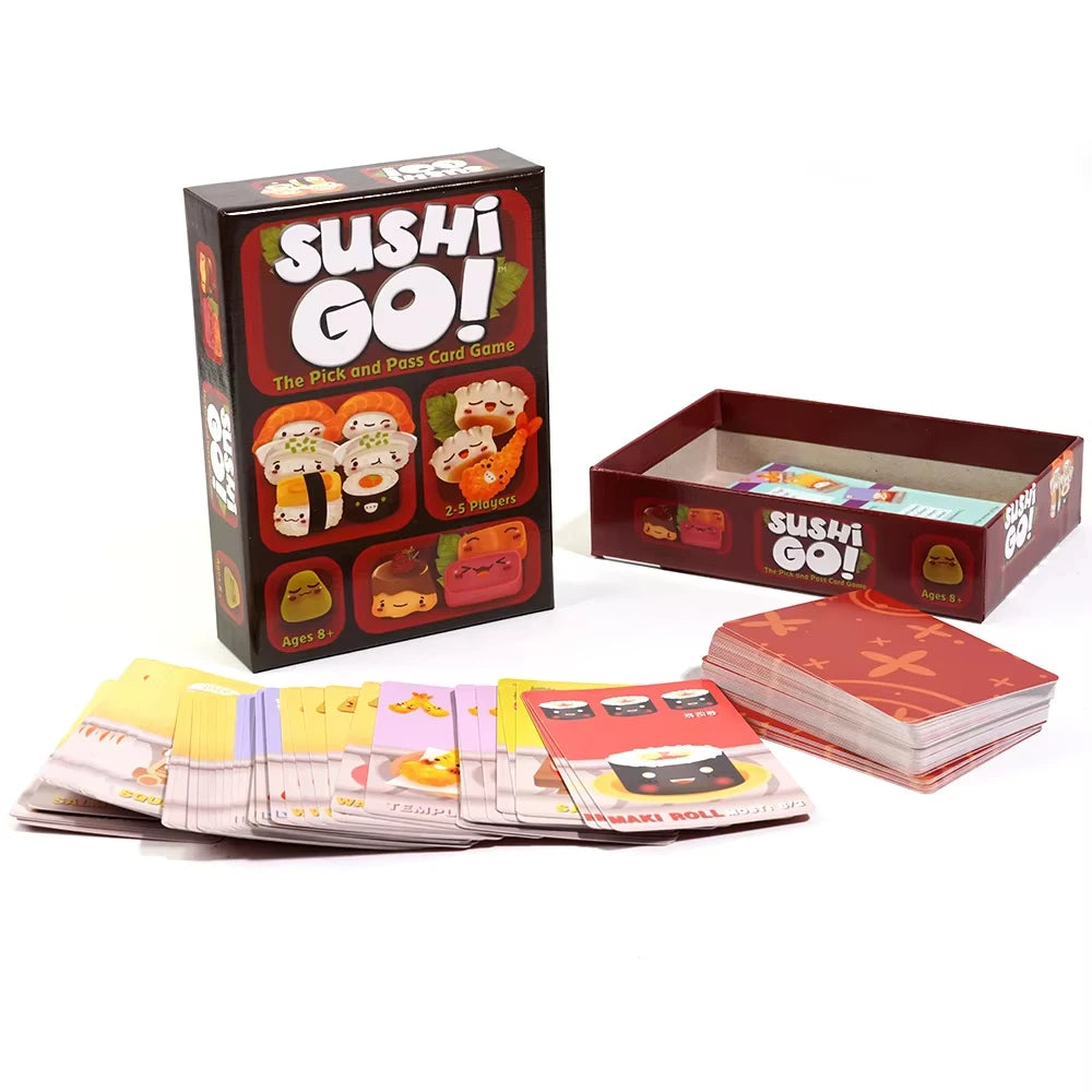 1 Box Sushi Go Family Gathering Board Game Card,Fun Card Game Party Interactive Card Game Creative Small Gift Holiday Accessory SS69