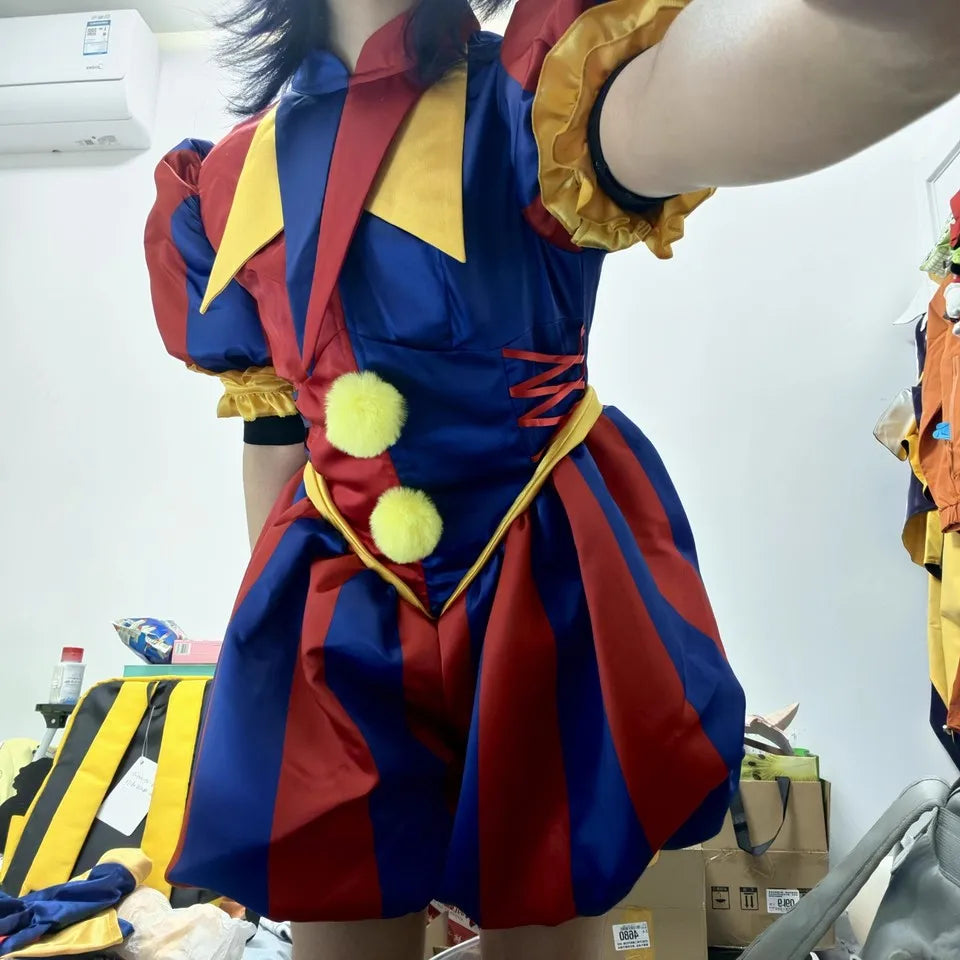 Amazing Digital Circus Pomni Cosplay Costume with Wig & Accessories