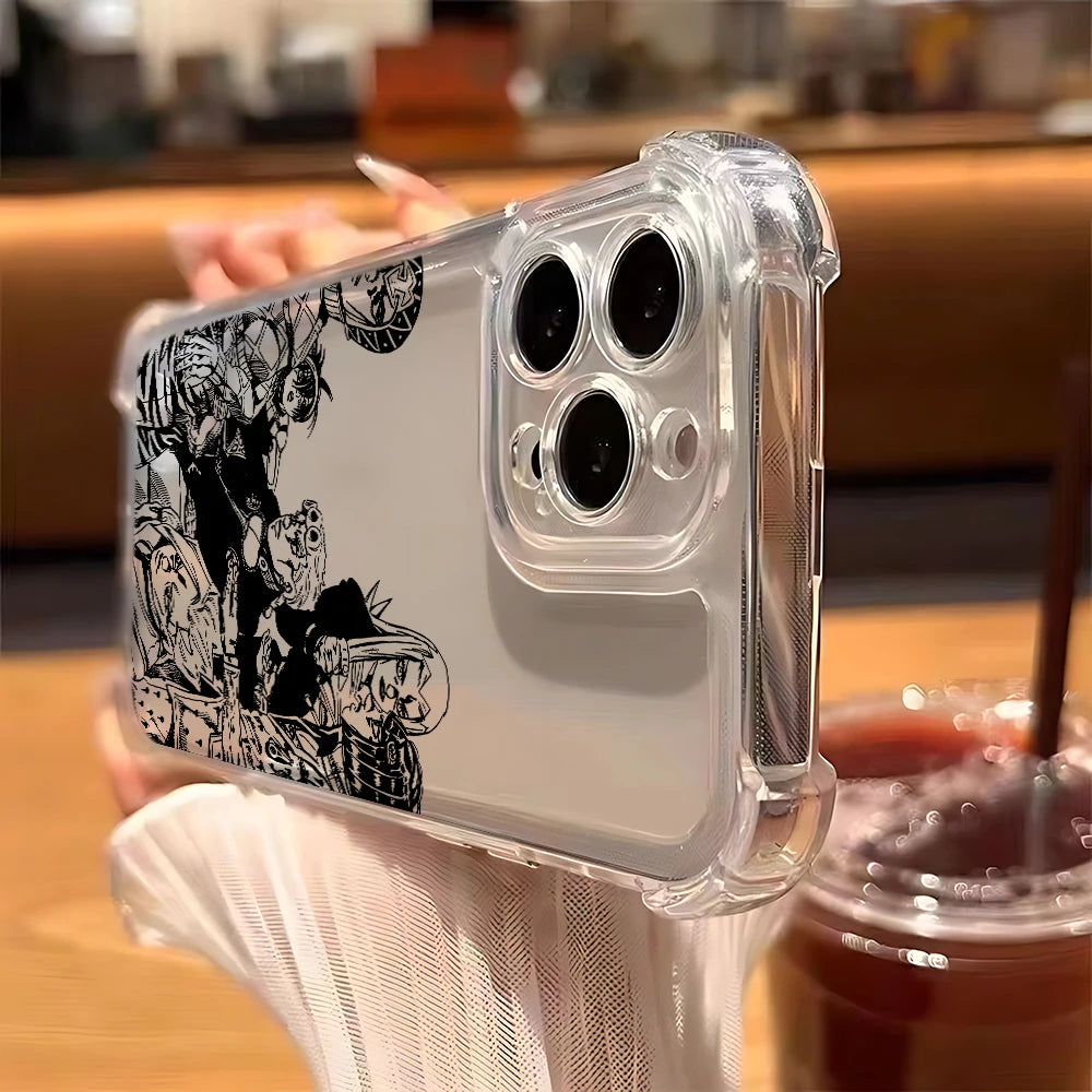 Black Anime JoJo's Bizarre Adventure Phone Case For Samsung A56 A26 A33 A54 A52 A51 A13 A73 A55 A53 A36 A35 A34 A32 A25 A24 A23