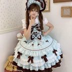 French Lolita Strap Dress Lace Patchwork Cosplay Outfit Y2K Vintage Elegant Girls Sweet Party Kawaii Dress Women Clothing 2026