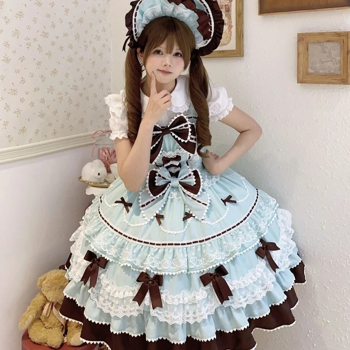 French Lolita Strap Dress Lace Patchwork Cosplay Outfit Y2K Vintage Elegant Girls Sweet Party Kawaii Dress Women Clothing 2026