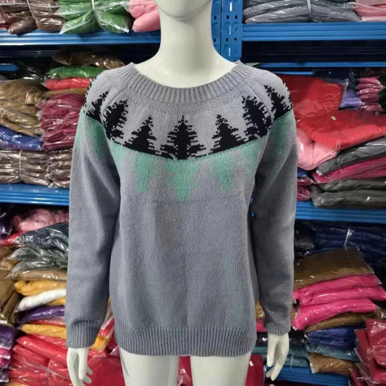 Spring Knitted Women's Sweater O-neck Long Sleeve Casual Loose Sweater Elegant Trendy Print Female Winter Fashion Ladies Clothes