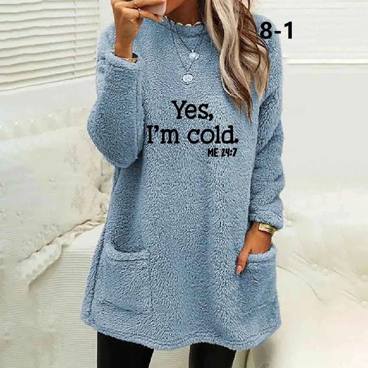 Plus-size European and American cross-border  autumn and winter new casual print pocket plush sweatshirt