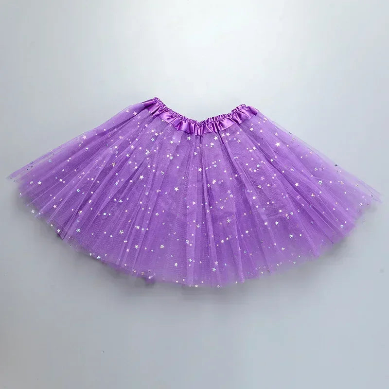 XMOMISEL Girls Sequined Star Tulle Tutu Skirt