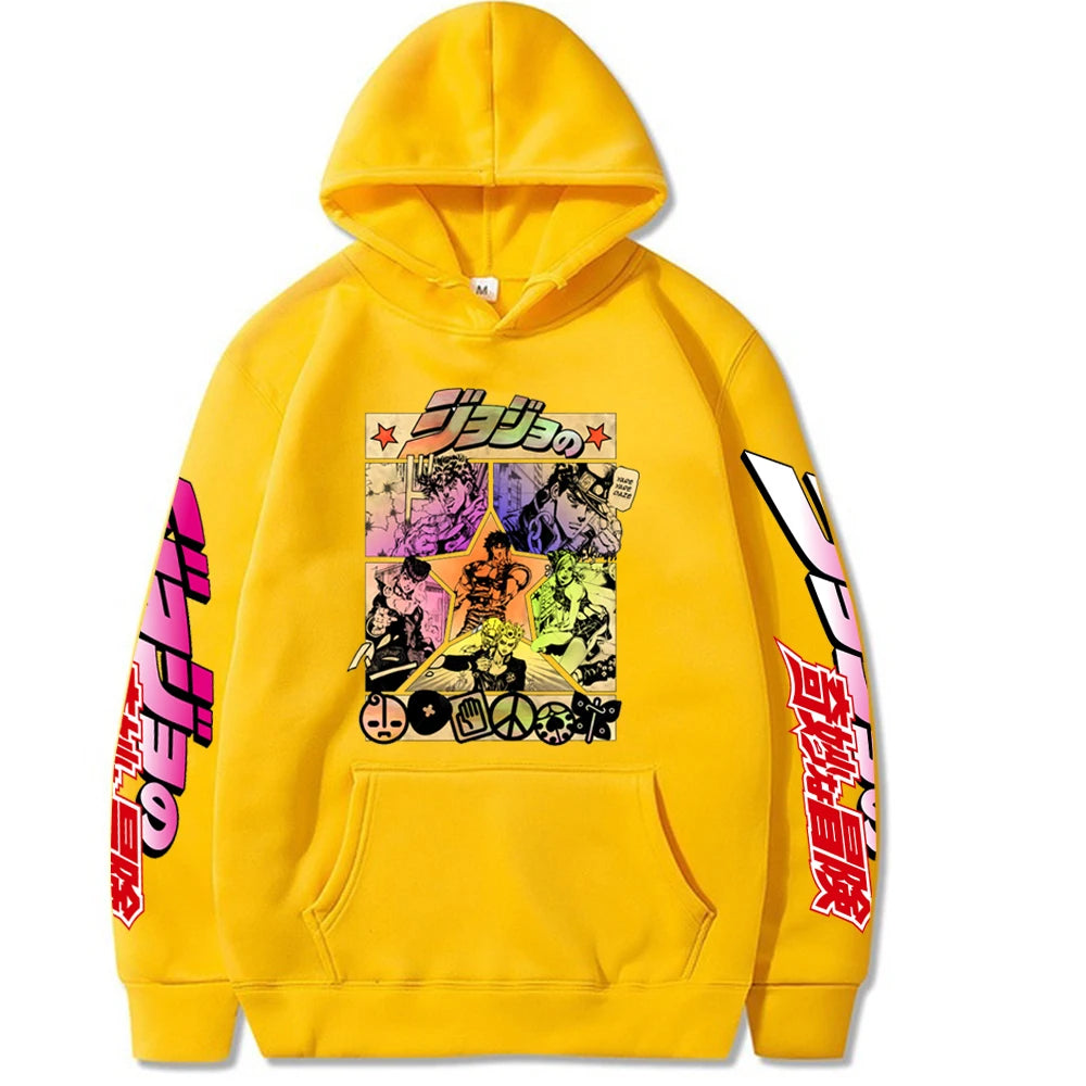 2021 Harajuku JOJO's Bizarre Adventure Unisex Hoodies Japanese Anime JOJO Printed Men's Hoodie Streetwear Casual Sweatshirts SS69