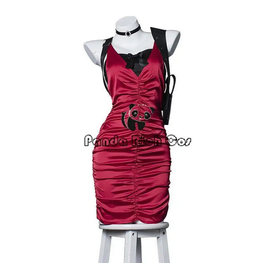 Ada Wong Resident Evil Cosplay Red Cheongsam Dress Set for Women