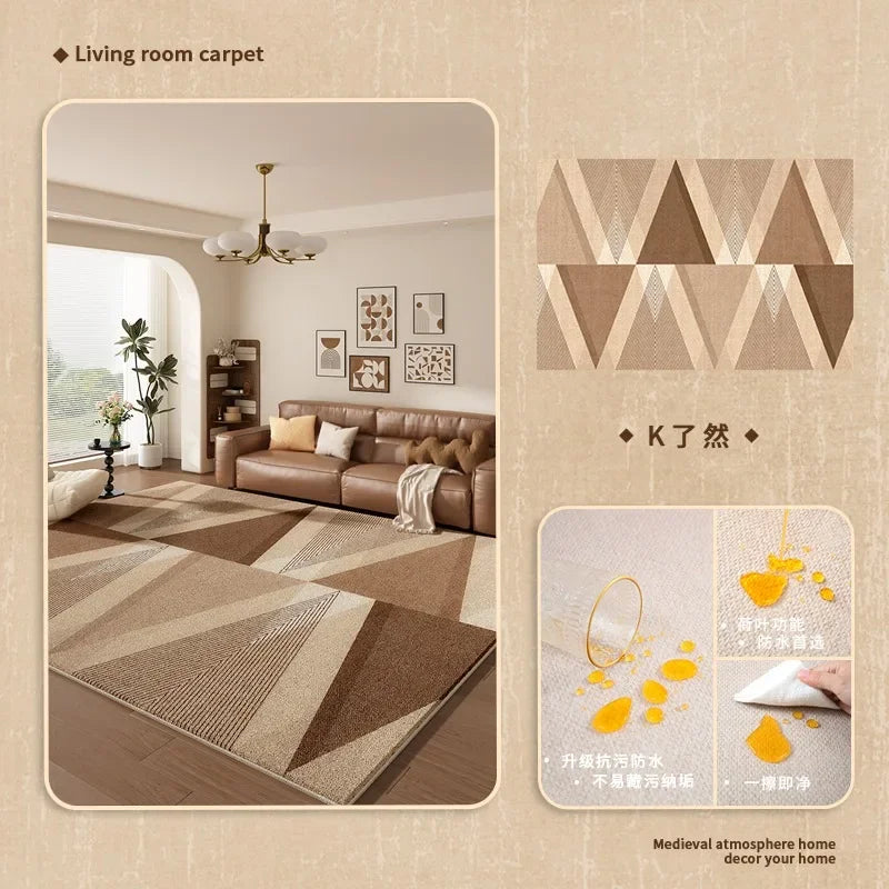 Modern Fluffy Polyester Area Rug - Plush & Soft for Living Room