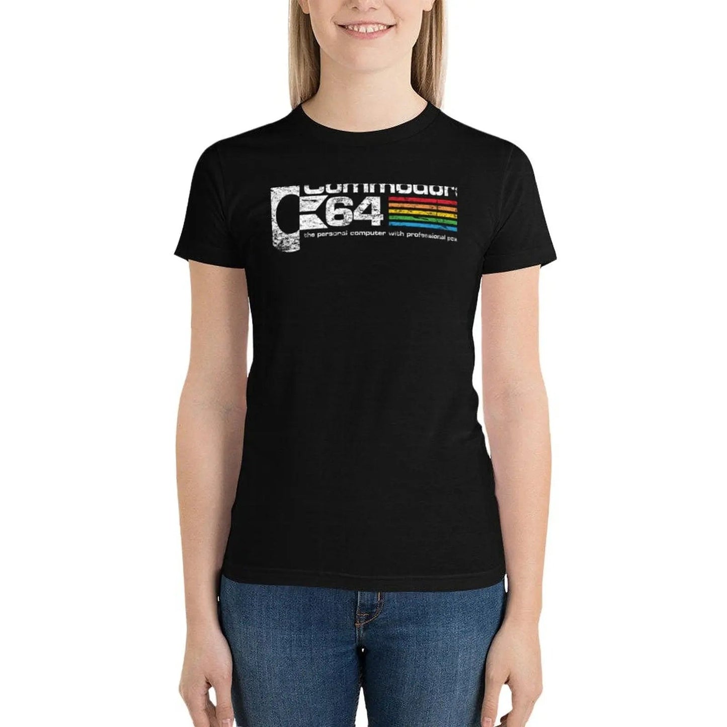 Commodore 64 T-Shirt tops Short sleeve tee Blouse T-shirts for Women SS69 24.69 Black / XXL