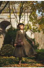 Lautaro Autumn Winter Long Warm Wool & Blends Coat for Women Shawl Collar Single Breasted Elegant Fit and Flare Woolen Overcoat