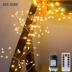 6M-50M Cluster Firecracker String Lights Fairy Christmas Light Garland LED For Wedding Party New Year Christmas Tree Decor Lamps