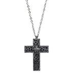 with Secret Compartment Cross Pendant Necklace Openable Stainless Steel Chain Pendant Necklace Vintage 3D Printed Charm Jewelry SS69