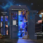 Book Nook Kit Mysterious Telephone Booth DIY Wooden Puzzle Handmade Bookshelf Dollhouse Model Bookend Building Home Decoration