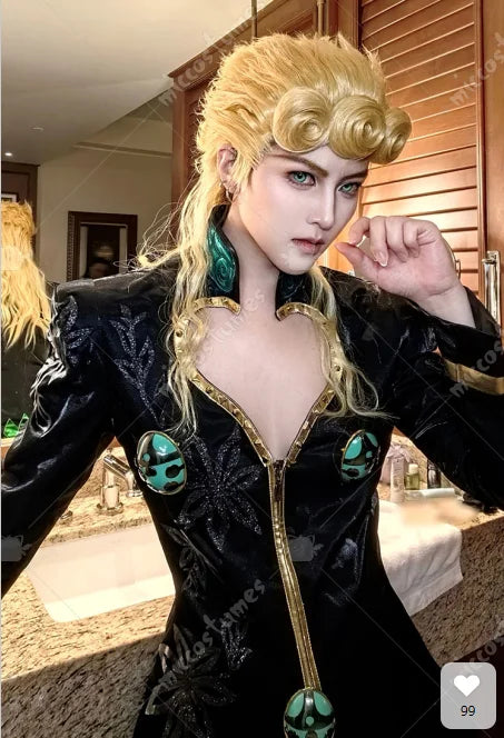 Miccostumes Men's Golden Wind Black Cosplay Costumes The Godfather Black Version Halloween cosplay costume