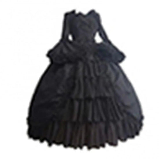 Women's Vintage  Medieval Victorian Court Lace Stitching Dress Square Neck Tight Waist Bowknot Medieval Dress Elegant Cake Dress SS69 34.69 Black / XXL