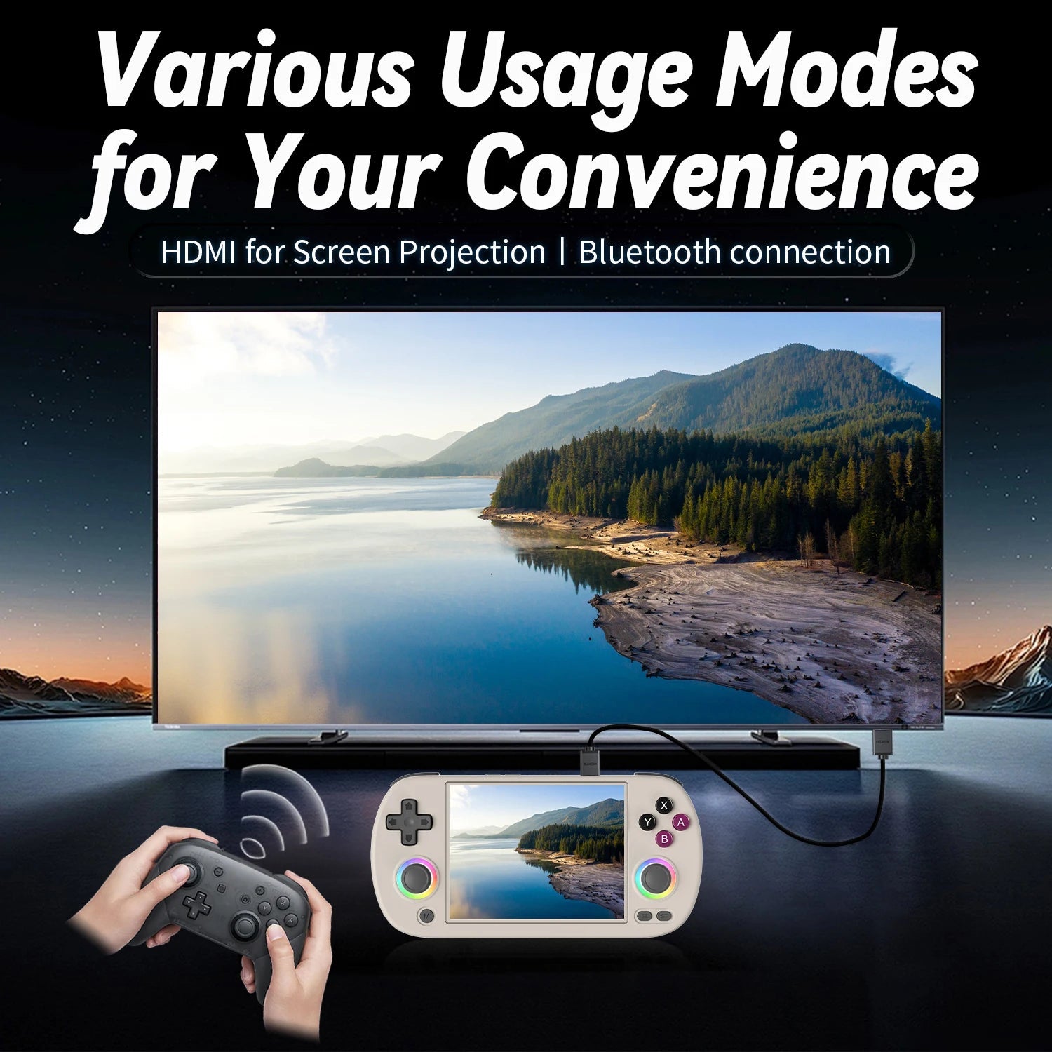 ANBERNIC RG40XX H Handheld Game Console Linux 64-bit System 4.0 inch IPS 3200mAh Retro Video Gaming Console 64G 5000+ Games Gift SS69