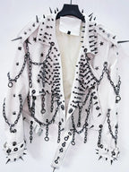 vintage Leather  y2k  Jacket Skull Jacket Punk Jacket  gothic Leather gothic clothes y2k fashion y2k clothes  harajuku Jacket SS69