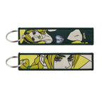 Sword Wind Legend Anime JOJO Wonderful Adventure Weaving Mark Keychain Sword Wind Legend Decorative Chain Fabric Key Pendant