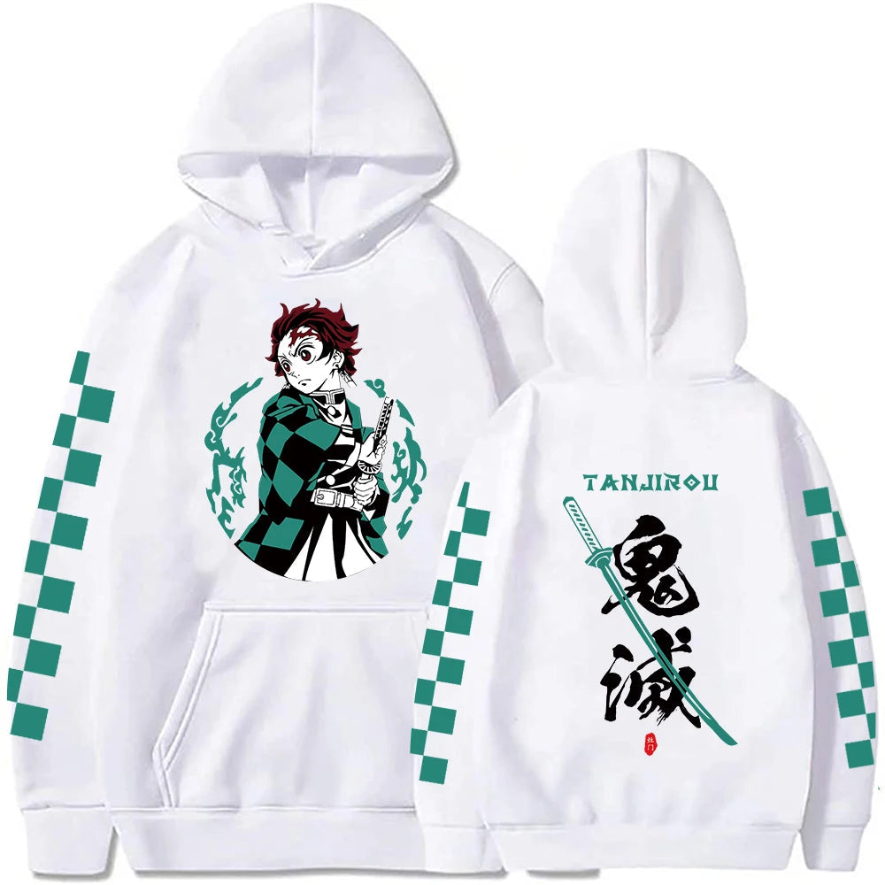Harajuku Demon Slayer Plus Size Hoodie Kamado Nezuko Graphic Print Women Sweatshirts Long Sleeve Fashion Female Streetwear SS69