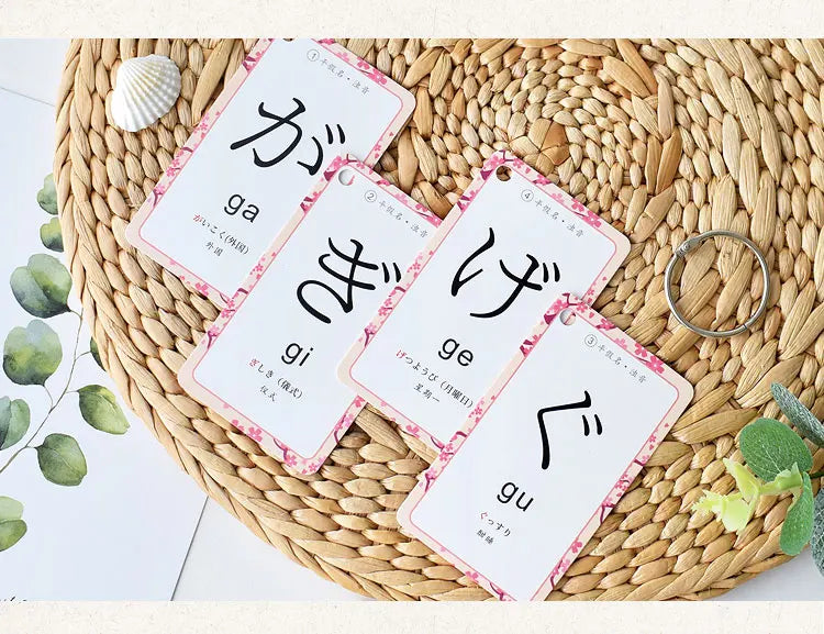 Japanese Language Hiragana Katakana Syllabary Gojūon Learning Card Book Pocket Flash Education Teaching Toys SS69