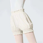 Women's High Waist Flower Bud Dance Short Pants Nylon Bloomers Dance Shorts Black White Adult Ballet Shorts Safety Pants