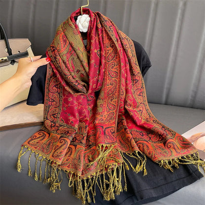 Luxury Brand Autumn Cashmere Pashmina Shawl Lady Wrap Warm Winter Scarves Design Print Female Foulard Cotton Stoles Scarf 2023 SS69