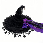 Fashion Halloween Witch Hat Gothic Dark Wizard Cap Lolita Cosplay Accessories Costume Headwear Party Photo Prop Festival Gift