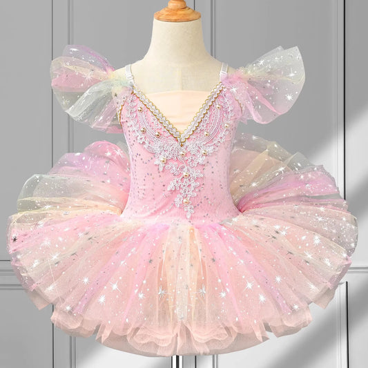 SS69 Girls Ballet Tutu Leotard Princess Performance Dance Dress Polyester