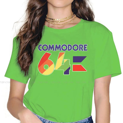 Colorful O Neck TShirt Commodore 64 Computer Fabric Original T Shirt Woman's Tops 5XL Fluffy SS69 23.69 Light Green / M