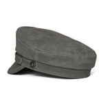 2025 New Navy Peaked Sailor Cap Men Women Summer Beret Hat Male Canvas Grey Eagle Belt Locomotive German Captain Casque